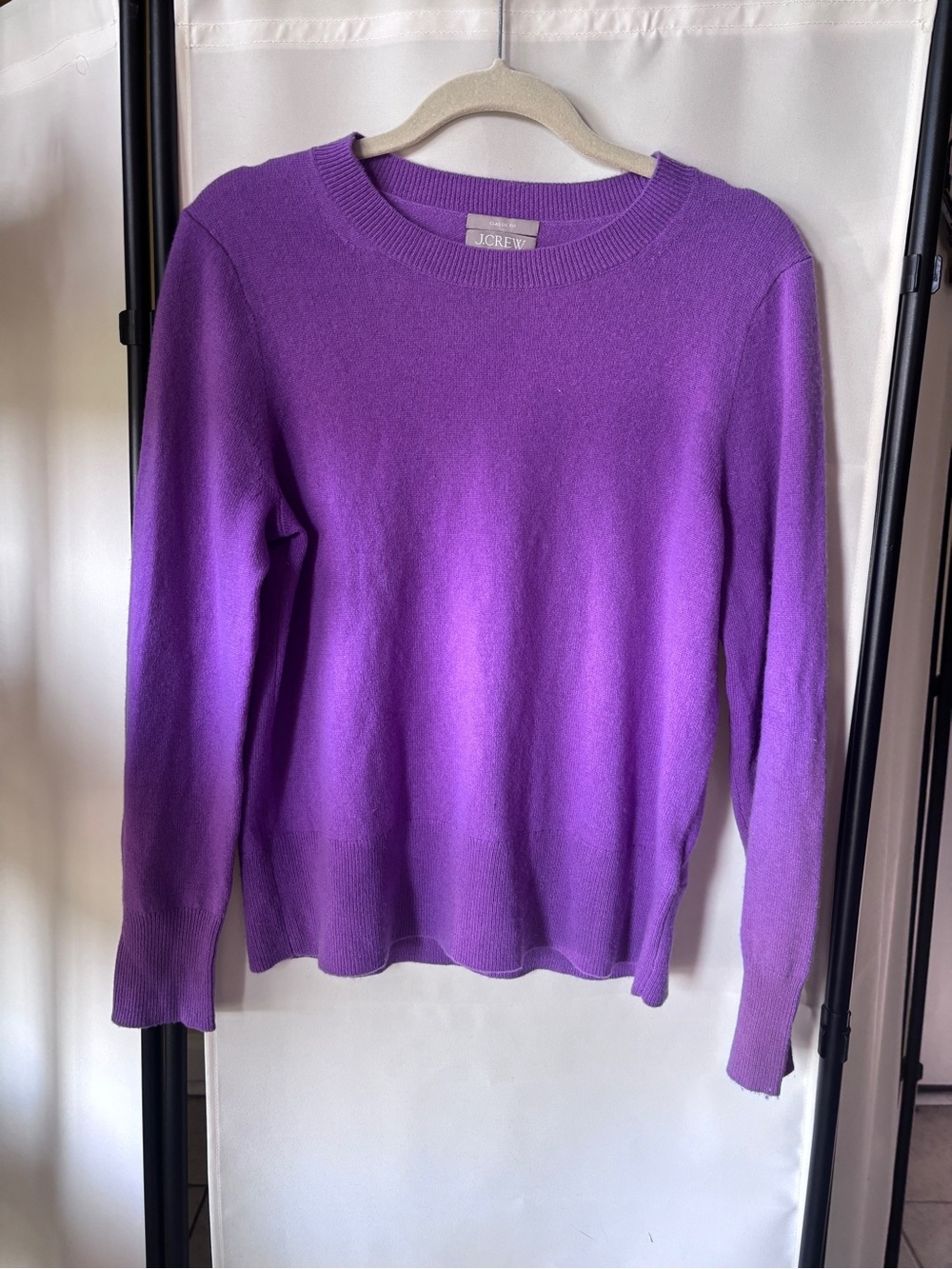 J. Crew 100% Cashmere Purple Crewneck Sweater